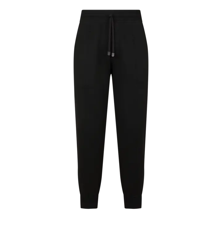DOUBLE FACE VISCOSE JOGGERS BLACK online